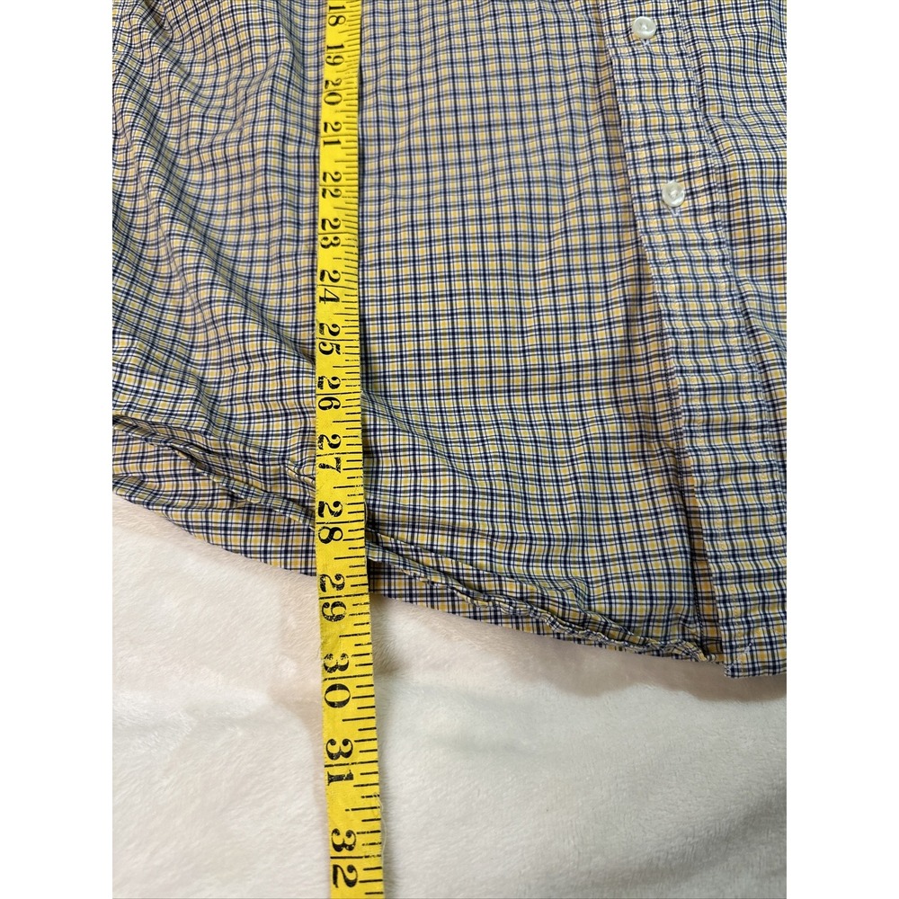 Ralph Lauren Mens M Classic Fit Blue Yellow Check Button Down Long Sleeve Shirt - Picture 9 of 12